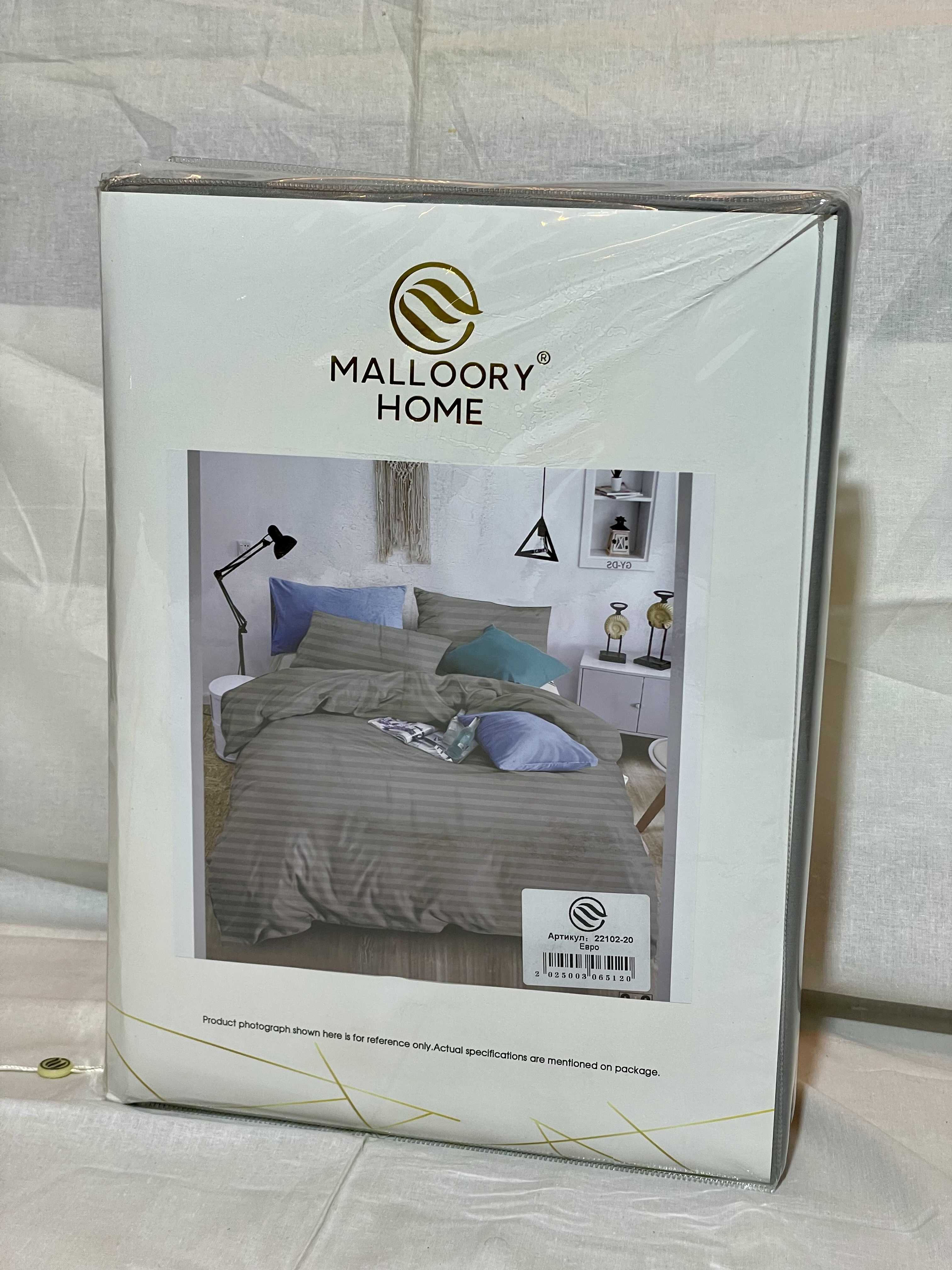 Комплект постільної білизни Malloory Home "Сірий Страйп" (Щільна тканина)