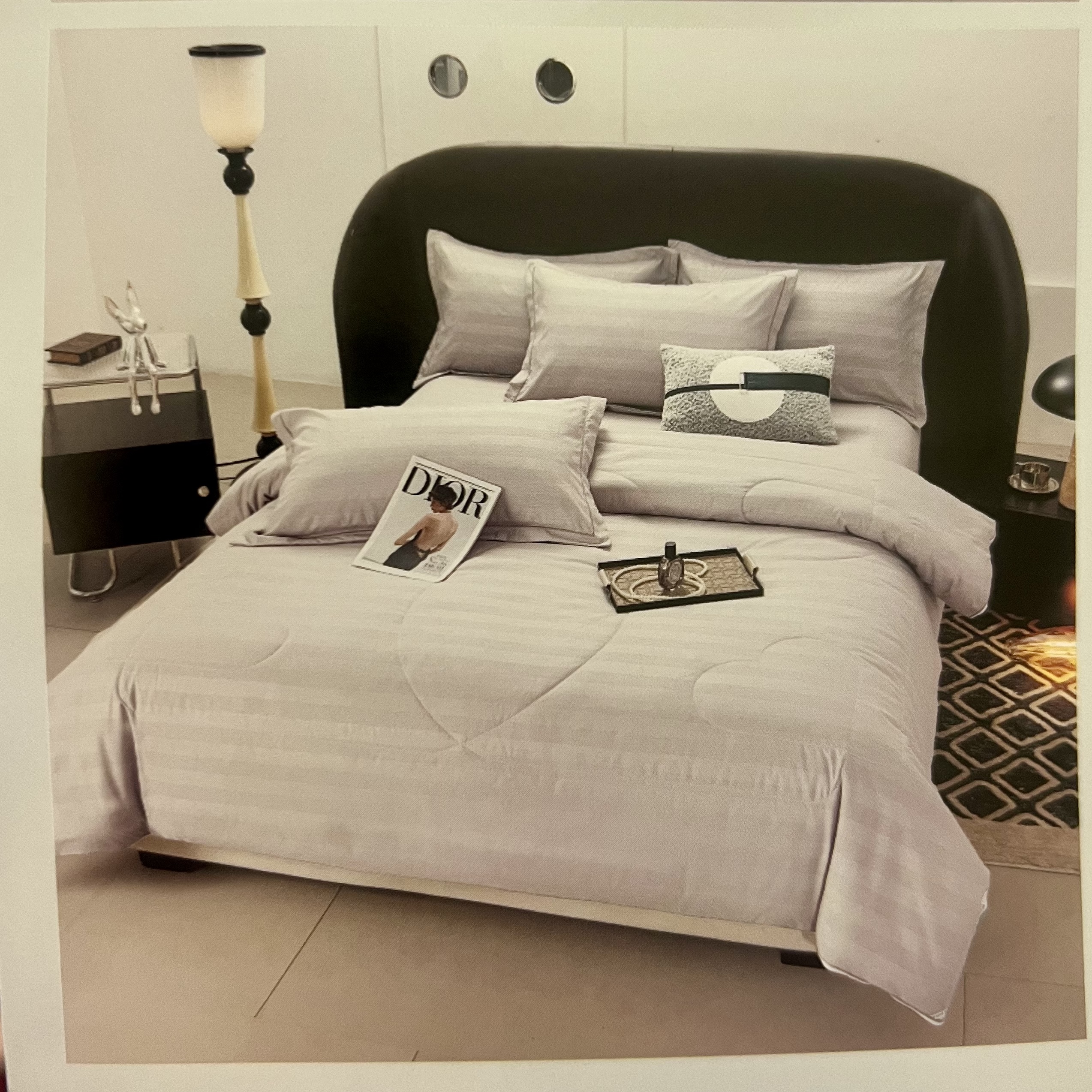 Набір з ковдрою-трансформером "Молочний Перли" (Зима/Літо, 2-в-1 на блискавці, Євро)