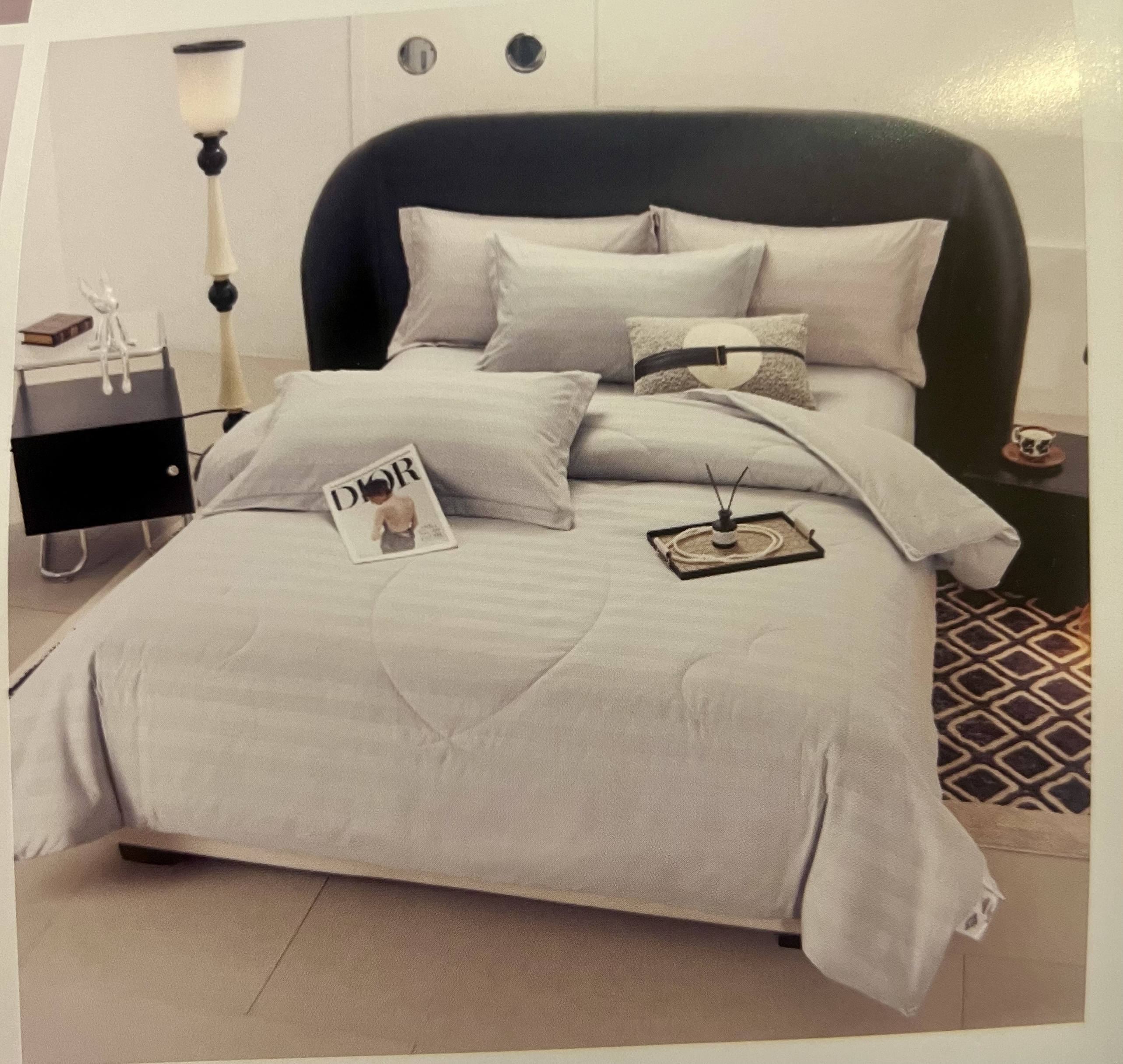 Набір з ковдрою-трансформером "Срібний Туман" (Зима/Літо, 2-в-1 на блискавці, Євро)