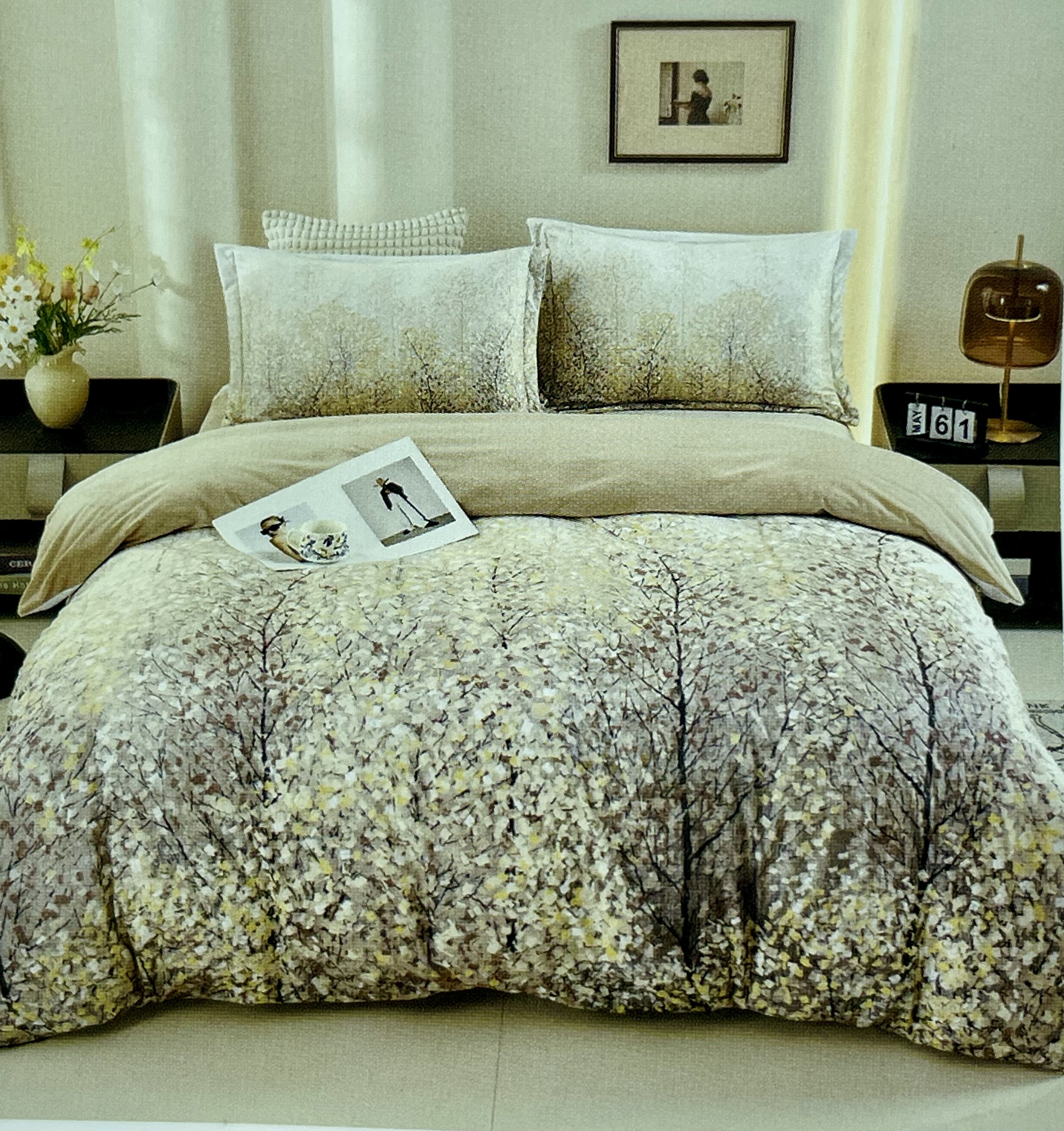 Комплект теплої постільної білизни Koloco "Золотий Ліс" (Велюр, Євро розмір)