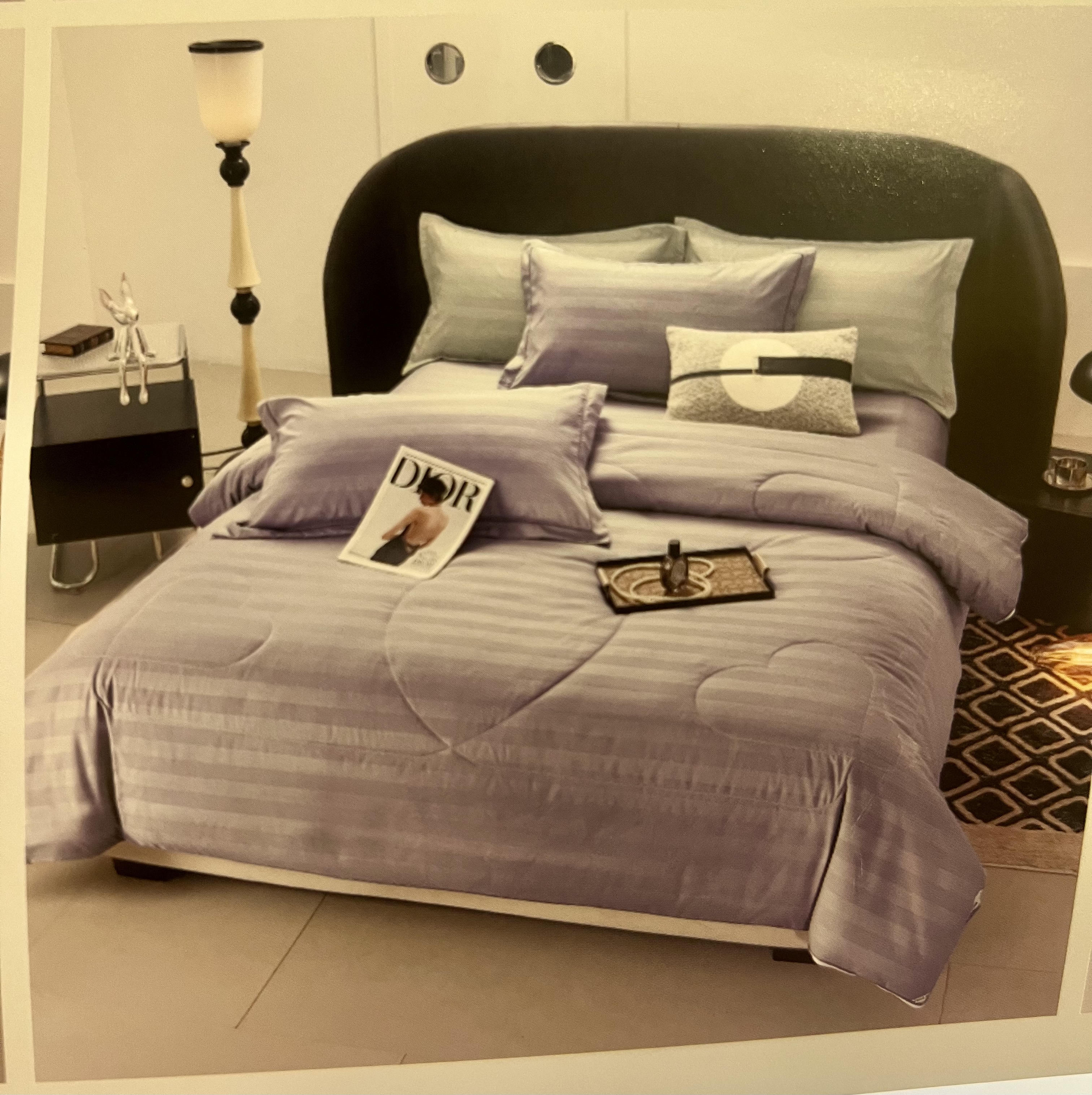 Набір з ковдрою-трансформером "Лавандовий Серпанок" (Зима/Літо, 2-в-1 на блискавці, Євро)