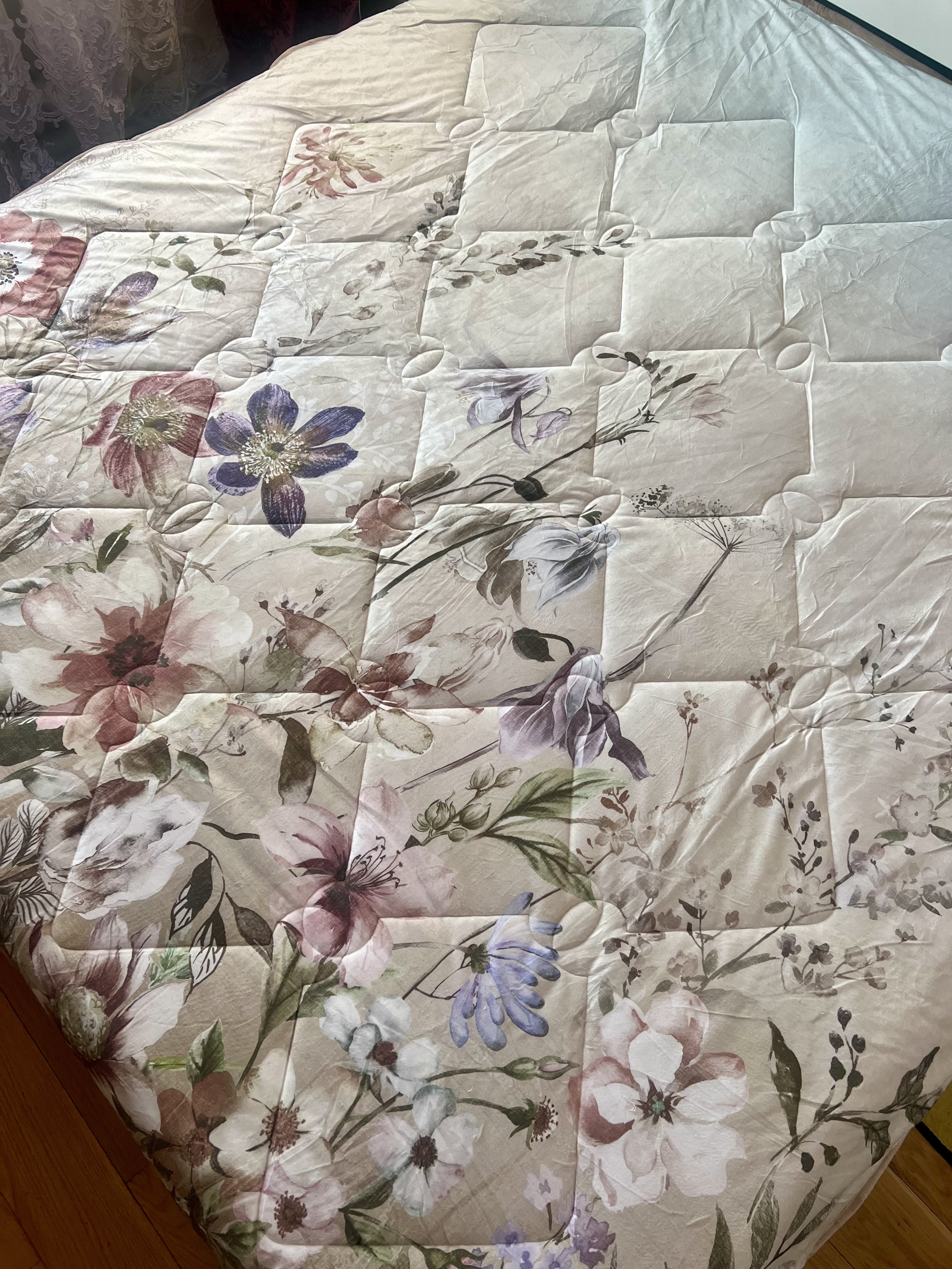 Ковдра стьобана Koloco "Акварельний Сад" (200х230 см, Євро)